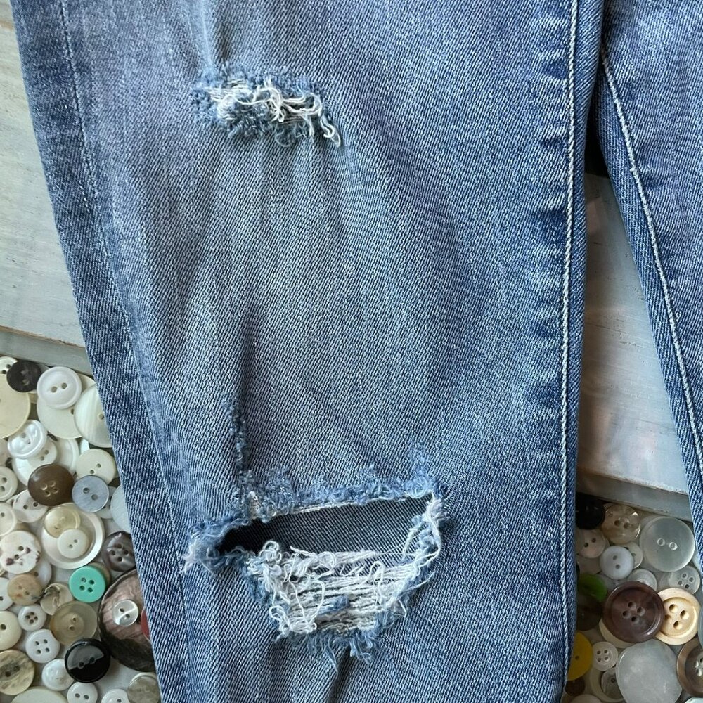 Agolde Sophie Skinny Jeans Size 26 Distressed High Rise Blue Cotton Blend - Picture 5 of 11